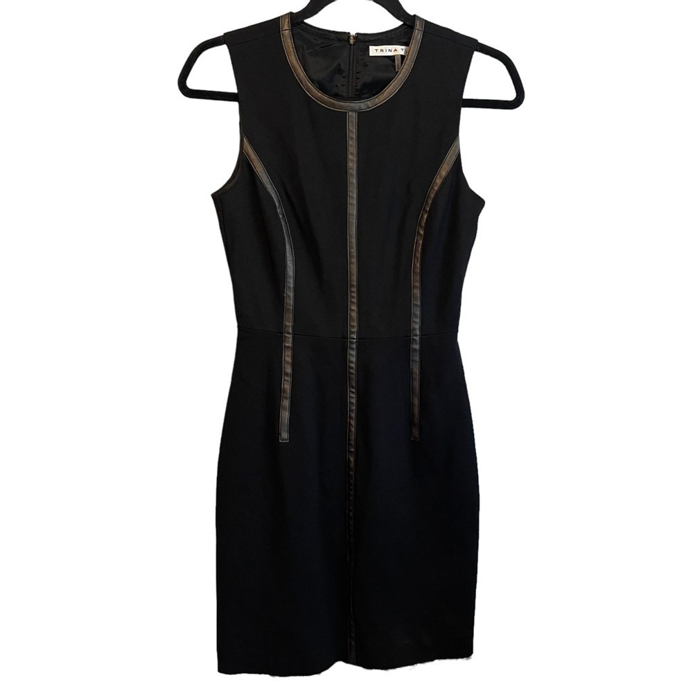 Trina Turk Sleeveless Sheath Faux Leather Detail Dress Women's Size 0